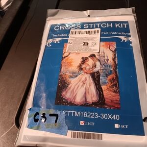 Romantic Couple Cross Stitch Kit with Castle Scene 30x40